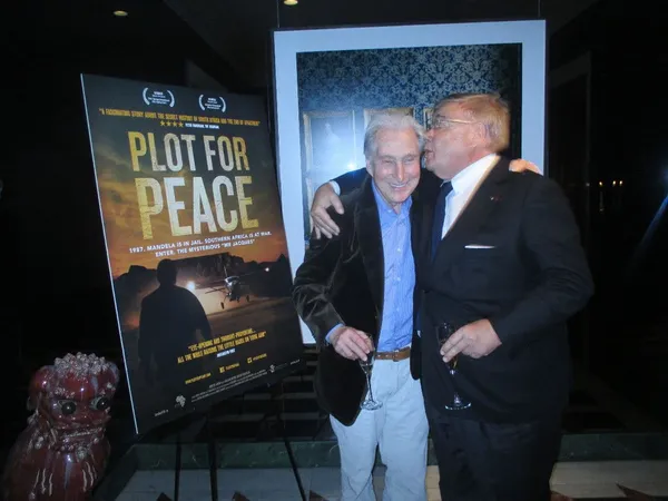 Designer Herbert Kasper with "Monsieur Jacques" Jean-Yves Ollivier in Carlos Agulló and Mandy Jacobson's integral Plot For Peace: "There was a similarity between the situation in Algeria and the one I found in South Africa."